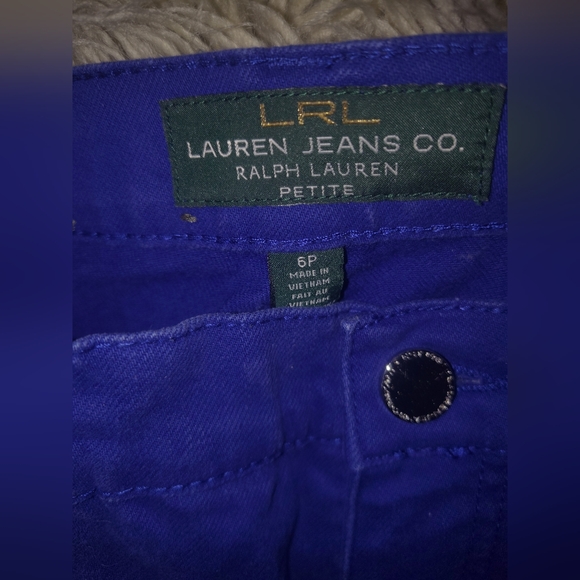 Ralph Lauren Petite Vibrant Blue Skinny Jeans - Picture 3 of 3